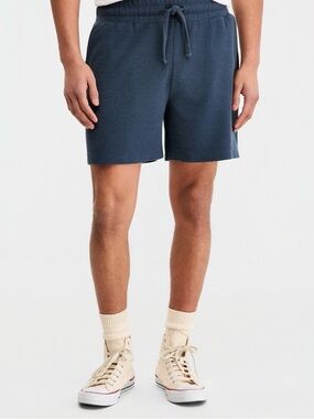 Sun + Stone Men's Navy Cotton-Blend Terry 6" Drawstring Shorts and Pullover